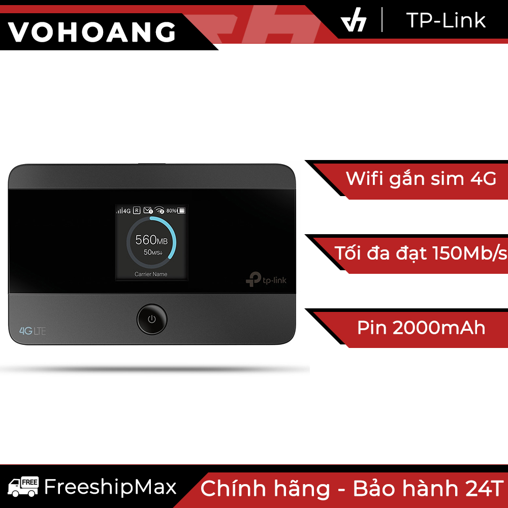 Wifi di động gắn sim TP-Link M7350 4G LTE có màn hình (Đen)