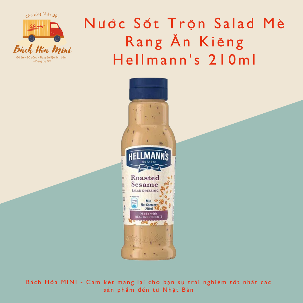 Nước sốt trộn salad mè rang ăn kiêng hellmann's 210ml - bách hóa mini