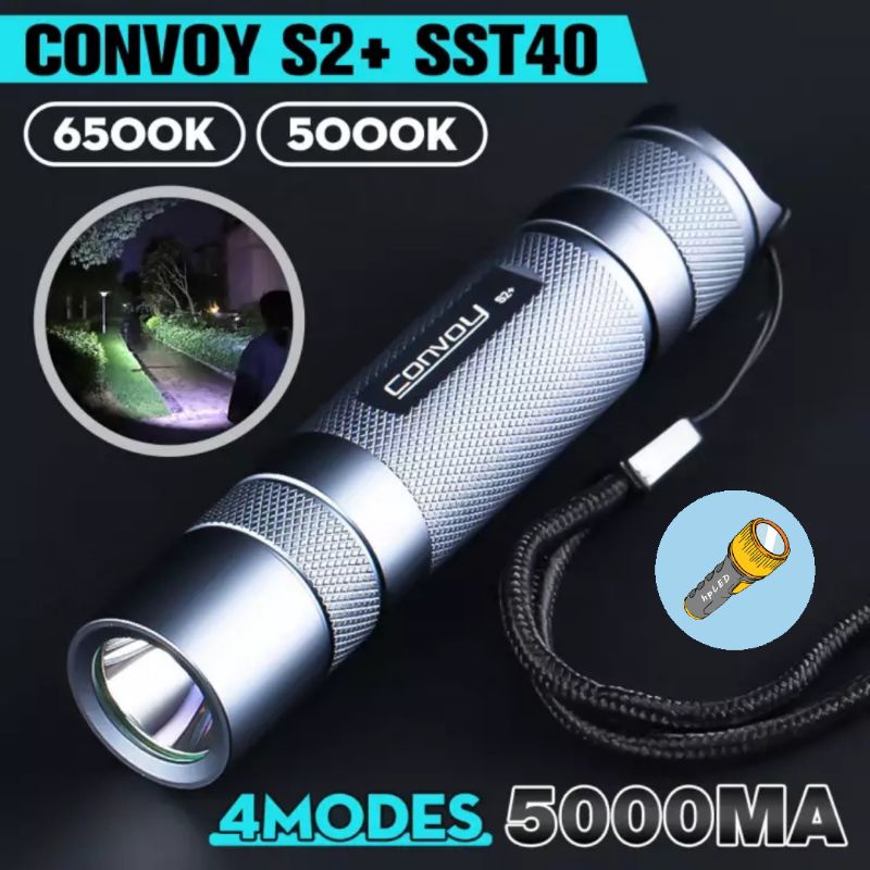 Đèn pin EDC Convoy S2+ SST40 1800lm 6500K/5000K bảo vệ nhiệt