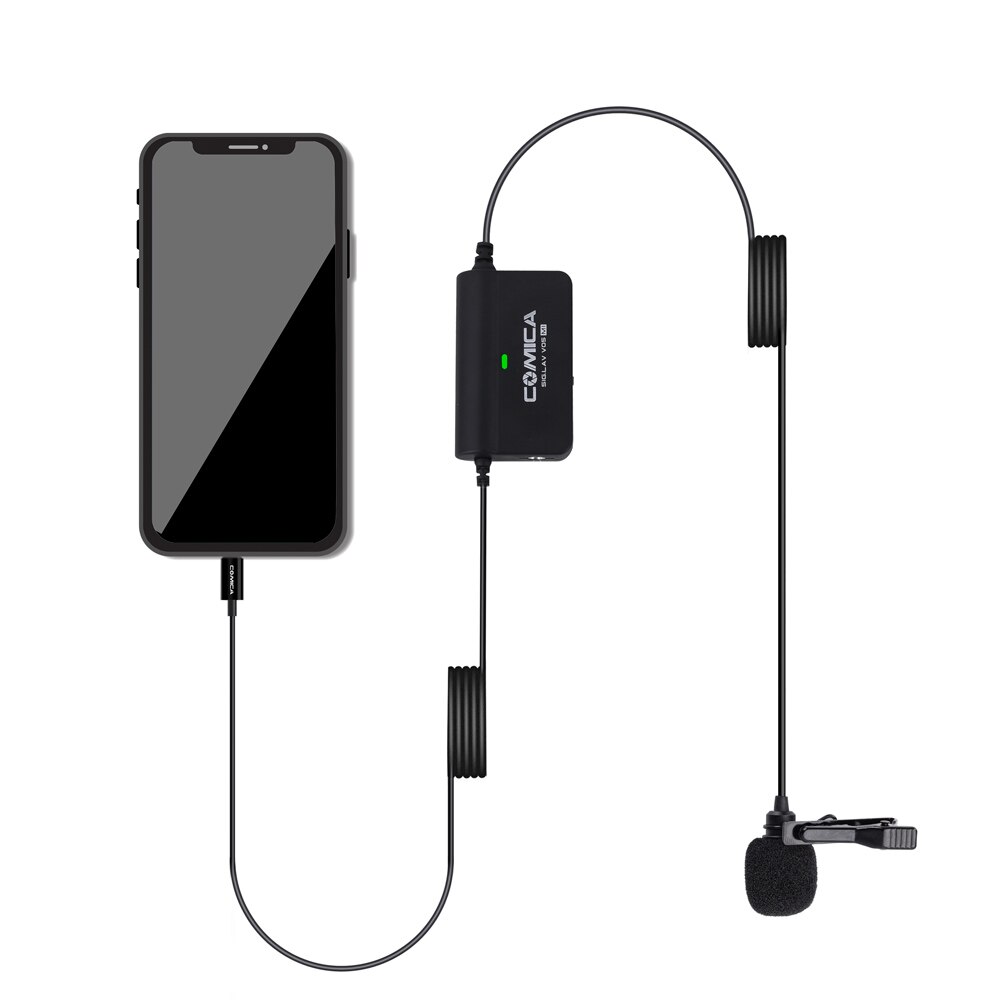 Micro cài áo có dây thu âm cổng lightning cho iPhone Comica CVM-Sig.Lav V05 MI
