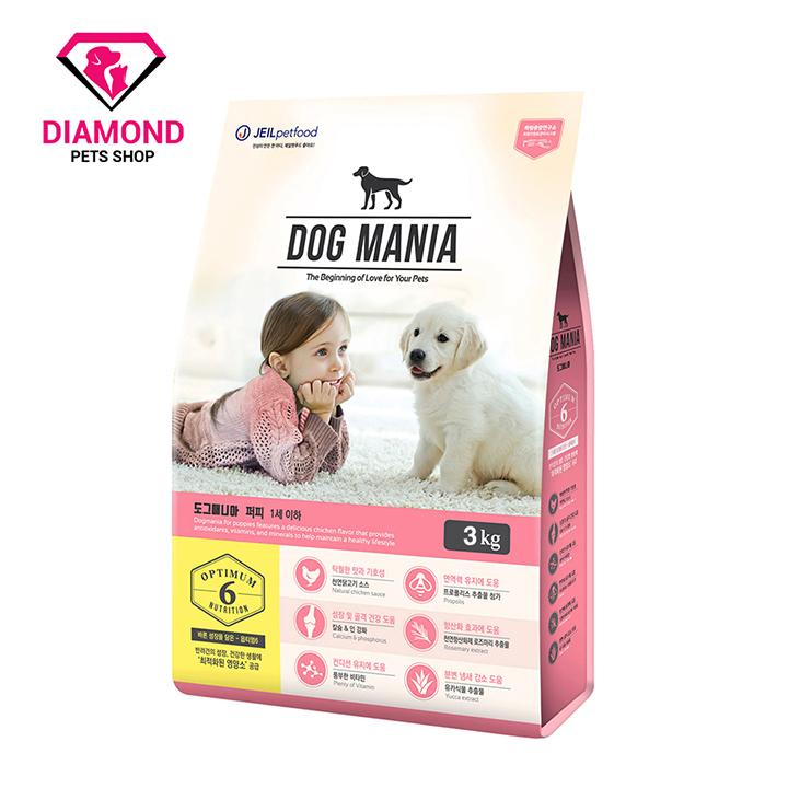 [3kg] Thức ăn hạt cho chó dưới 6 tháng tuổi DOG MANIA Premium Puppy