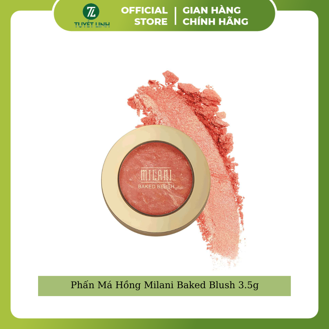Phấn má hồng dạng nén lên màu đẹp tự nhiên phong cách hiện đại , trẻ trung milani baked blush 3.5g