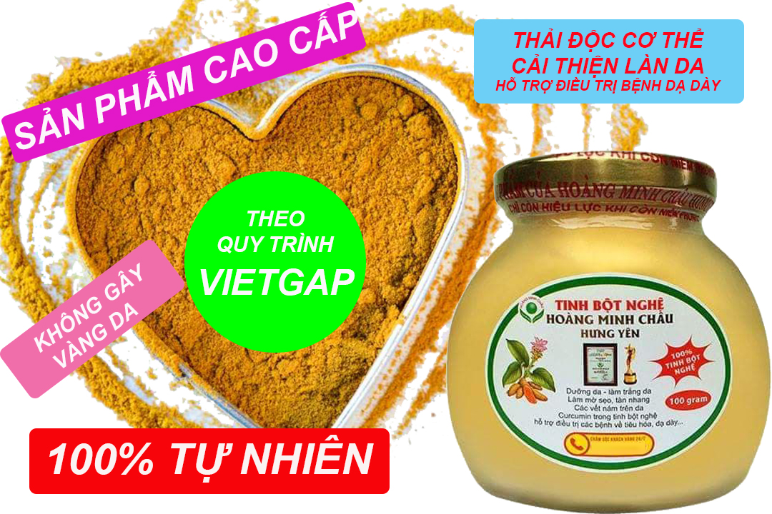 [100% Tự nhiên]  Tinh bột nghệ Hoàng Minh Châu Hưng Yên  - Lọ 100gr