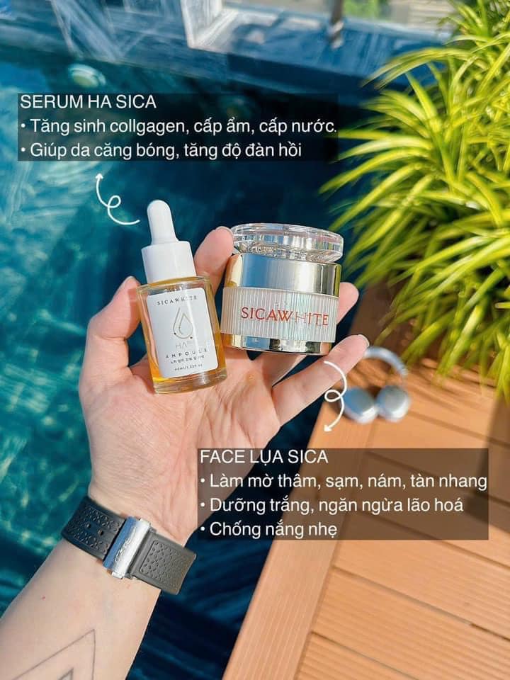 Kem lụa + serum ha sica - kem face silk sica - dưỡng da trắng , căng bóng mịn