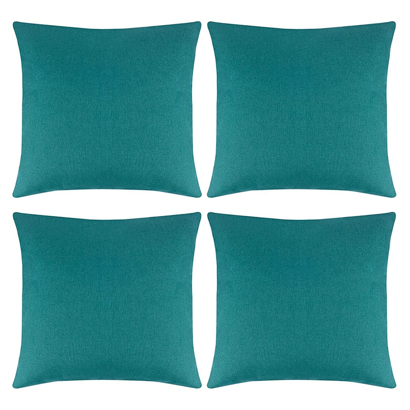 Pack of 4 Outdoor Waterproof Throw Pillow Covers Decorative Garden Cushion Cases Square Pillowcases 18 x 18 Inches