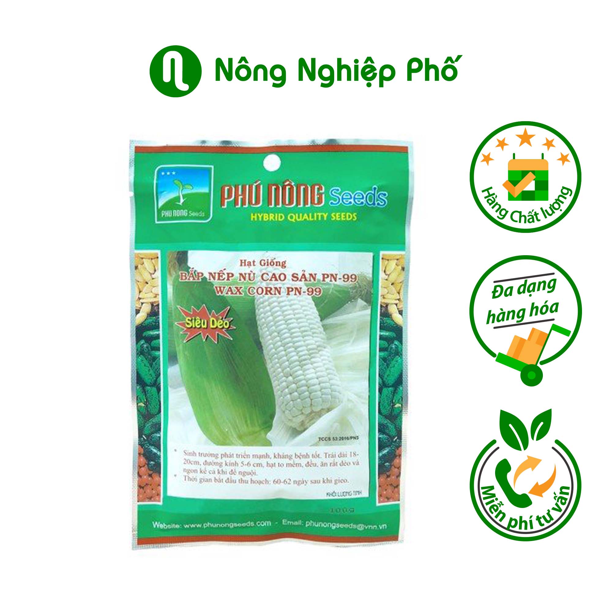 Hạt giống bắp nếp nù cao sản Phú Nông - Gói 100 gram - Nông Nghiệp Phố