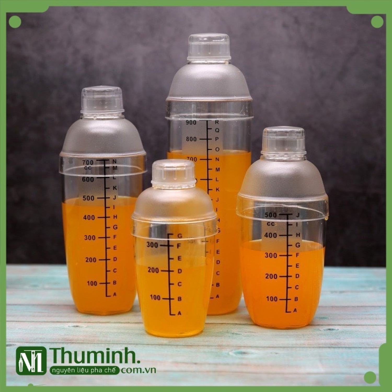 Bình Lắc Shaker Nhựa Chia Vạch Pha Chế