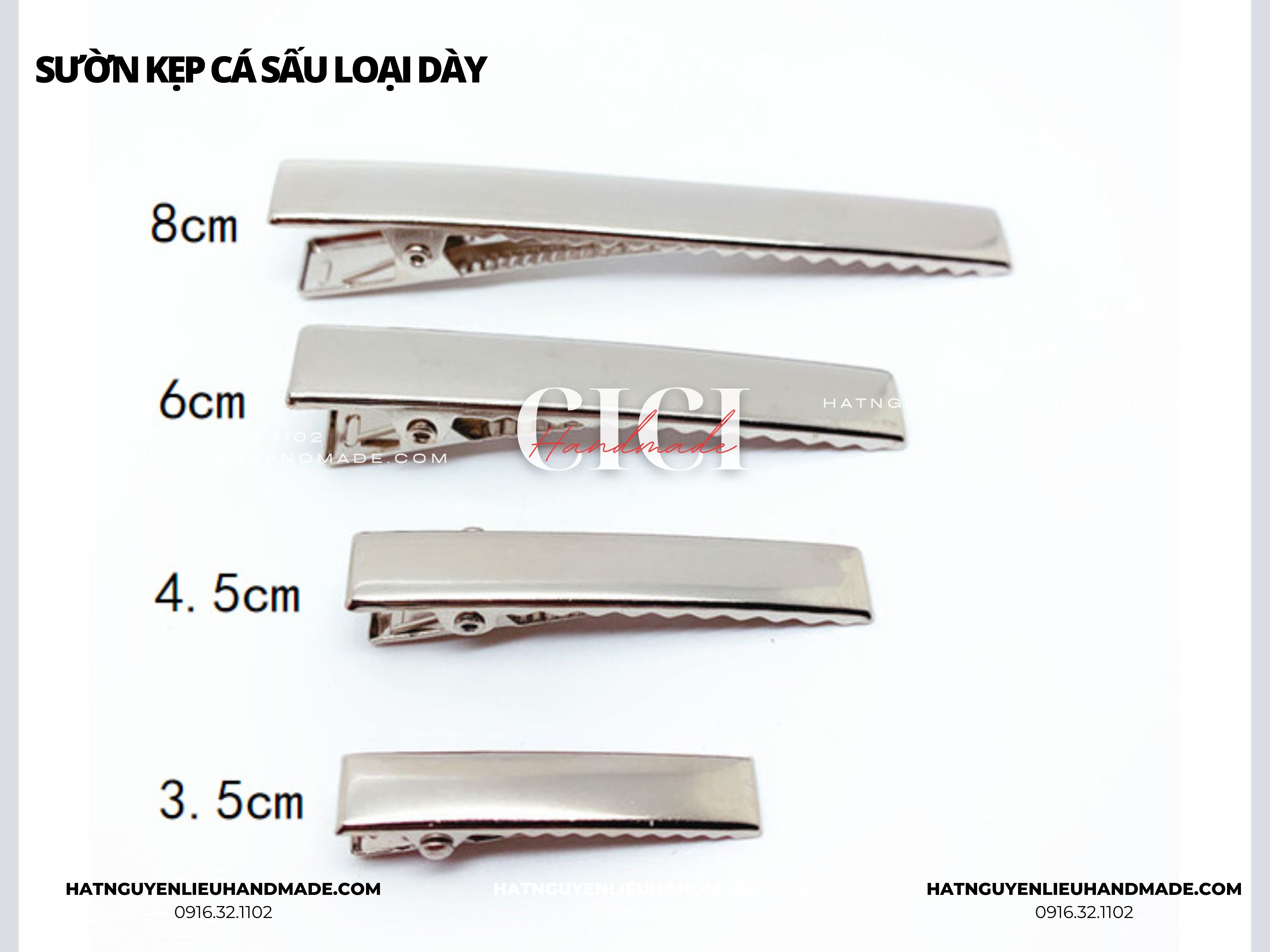 Set 5c Xương kẹp Sườn kẹp cá sấu mạ inox Cici Handmade nguyên liệu đính kết cô dâu phụ kiện trẻ em DIY