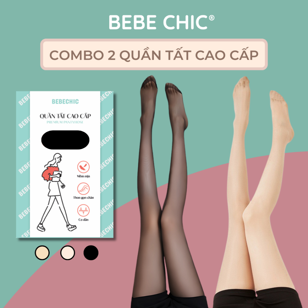 Combo 2 Quần Tất Tàng Hình Che Khuyết Điểm Thon Gọn Chân Cao Cấp BEBECHIC