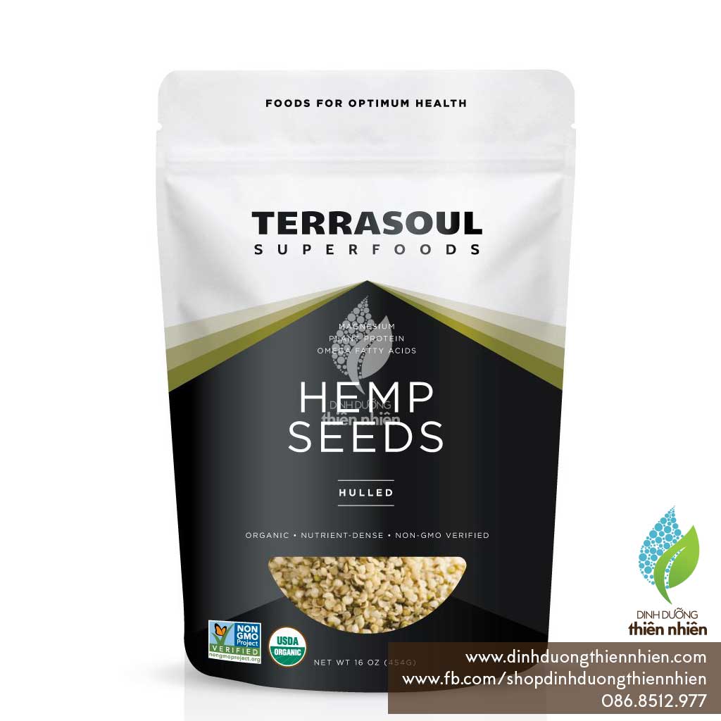 Hạt Gai Dầu Hữu Cơ Terrasoul Organic Hemp Seeds, 454g