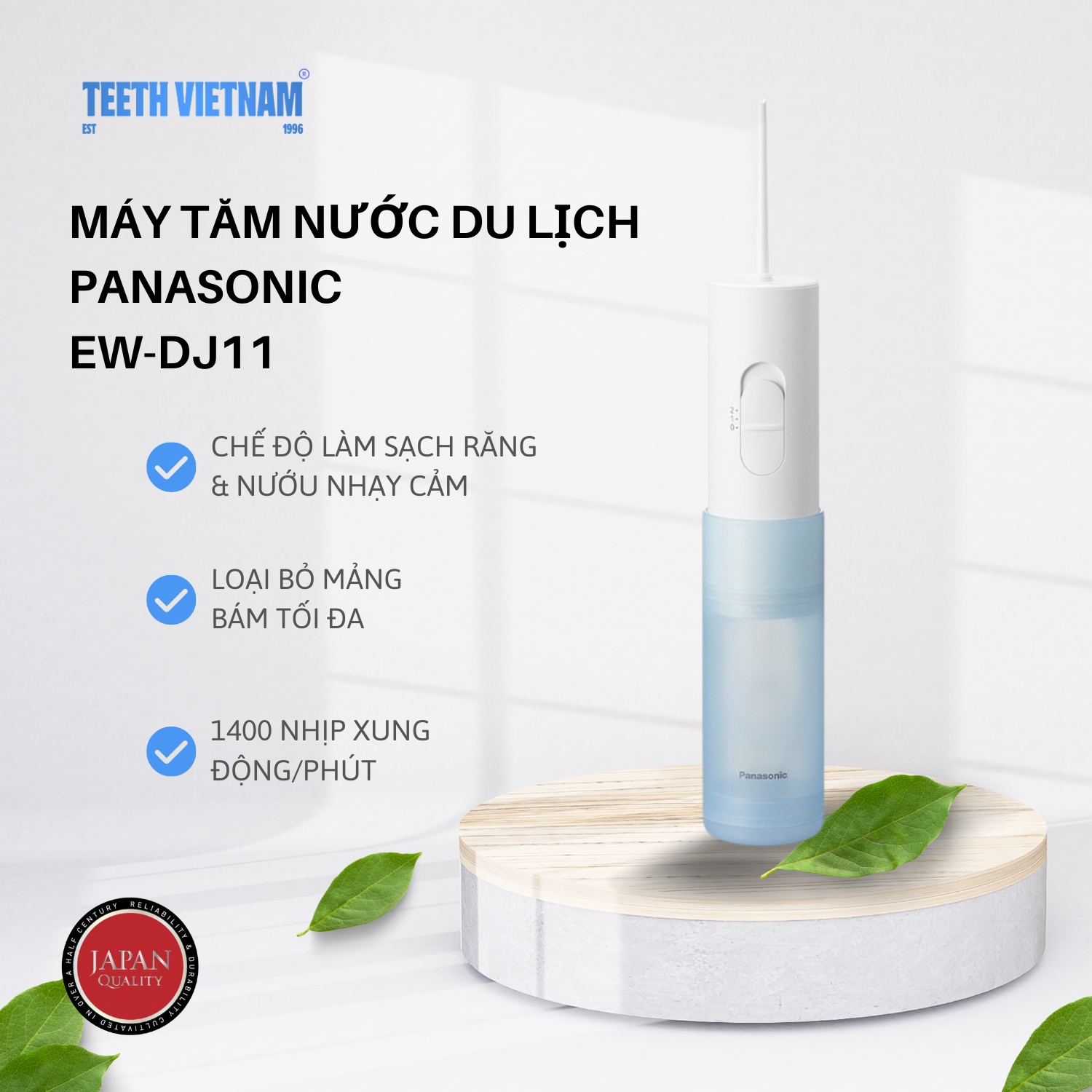 Máy tăm nước cầm tay Panasonic dùng pin EW-DJ11 - Hàng chính hãng - Bảo hành 12 tháng