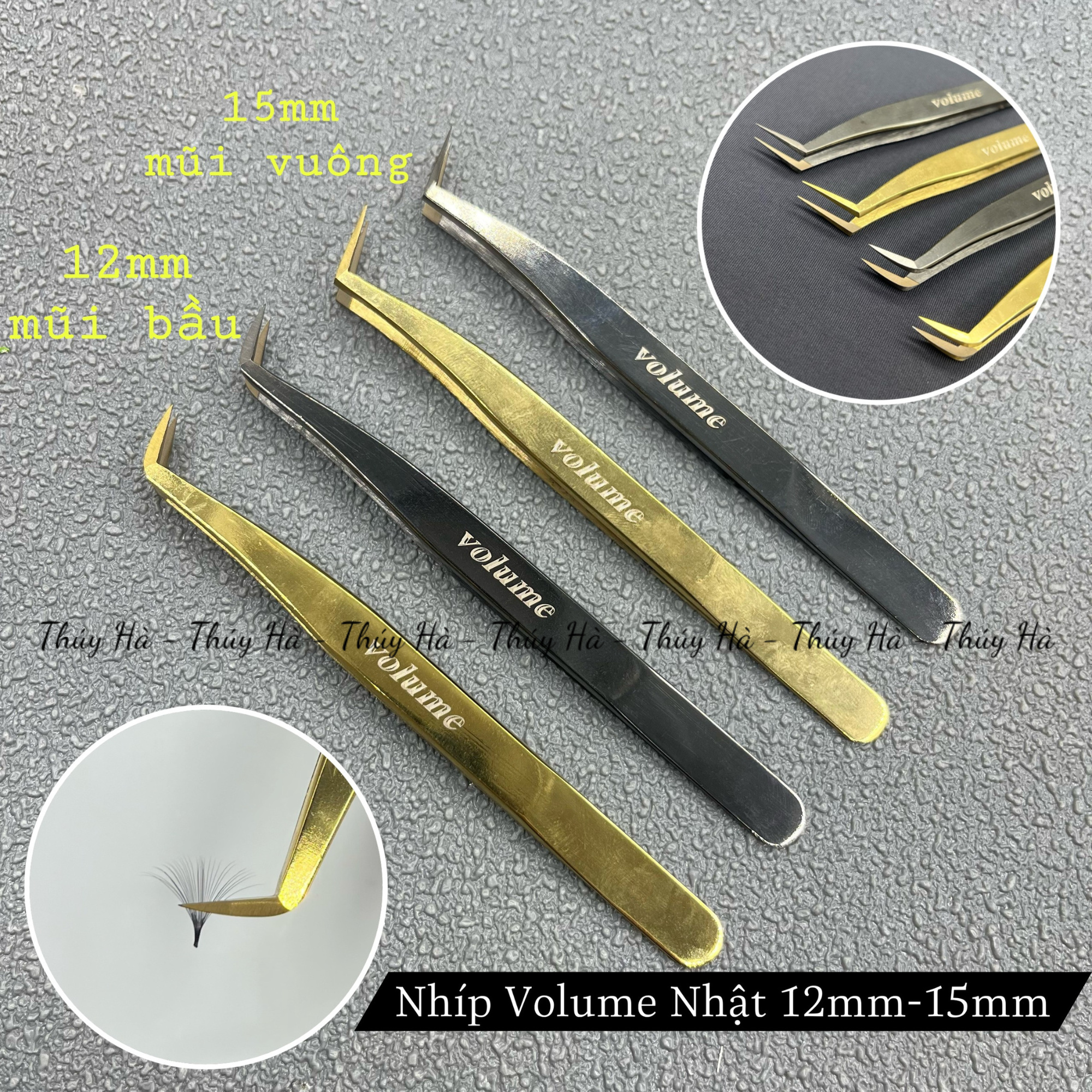 Nhíp volume gắp 20d -30d nhật mũi 12mm và 15mm _dụng cụ nối mi thúy hà