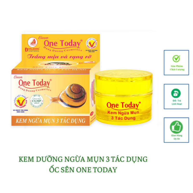 Kem dưỡng trắng ngừa mụn 3 tác dụng Ốc sên vàng One today 8g