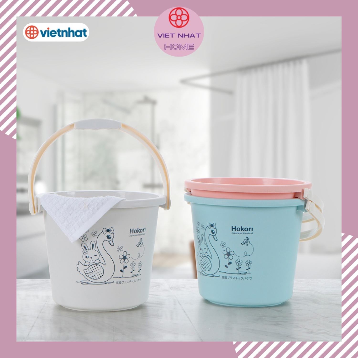 Xô 6l- 11l hokori, xô lau nhà, xô đựng nước xách nước việt nhật cao cấp việt nhật home
