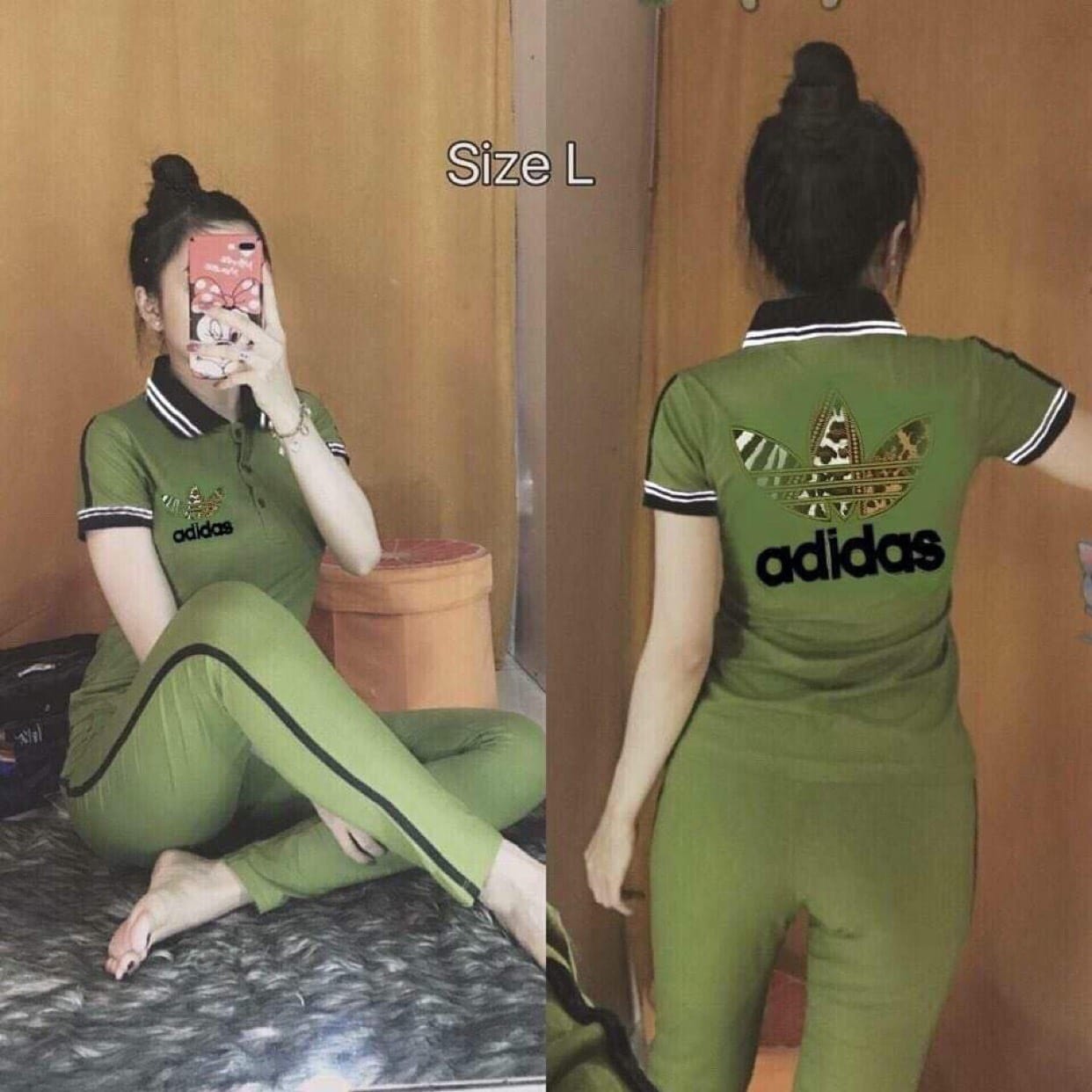 Đồ bộ cổ logo thêu thời trang - y hình