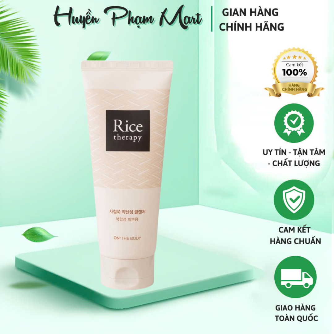 Sữa Rửa Mặt On: The Body Rice Therapy Artemisia Ph Balance Cleanser Chiết Xuất Ngải Cứu Cho Da Khô 150g