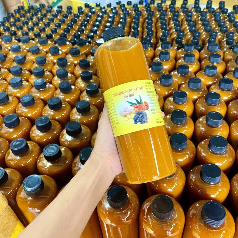 Cốt gừng nghệ hạt gấc hạ thổ 1 lít handmade