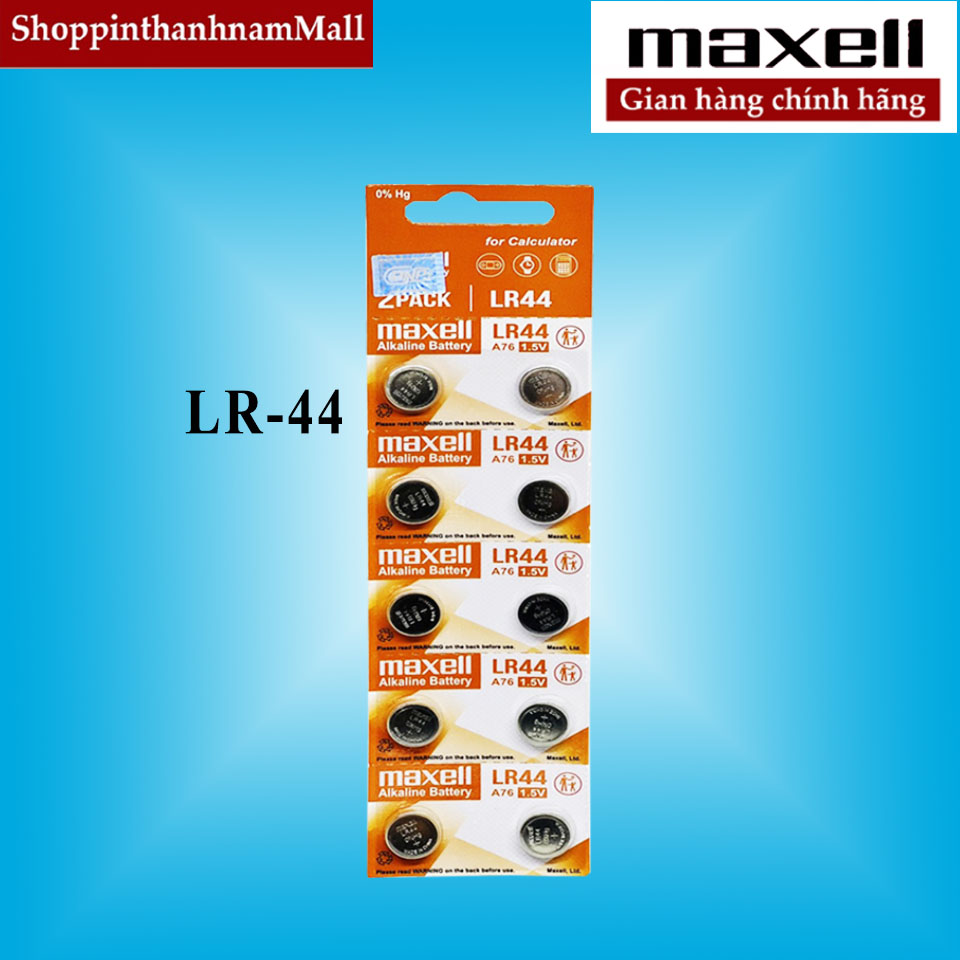 Pin lr44 maxell ag13 vỉ 10 viên chính hãng thay máy tính casio