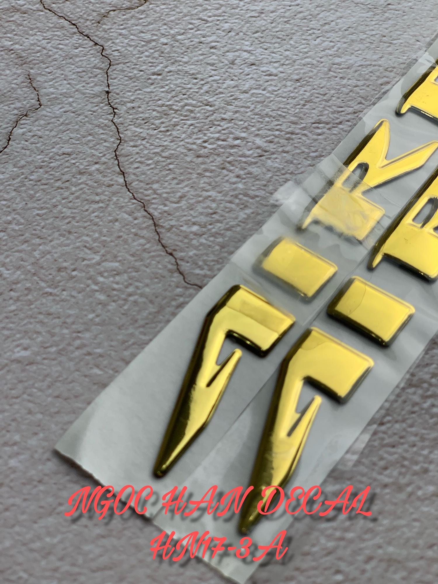 Cặp chữ airblade crom màu vàng -- ngọc hân decal