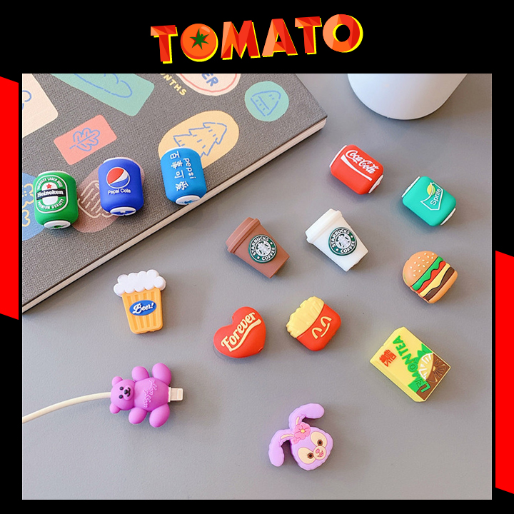 ĐƯỢC CHỌN MẪU - Phụ kiện bảo vệ đầu sạc Nút bảo vệ đầu sạc Nút bảo vệ tai nghe Silicon dễ thương cho iphone samsung oppo