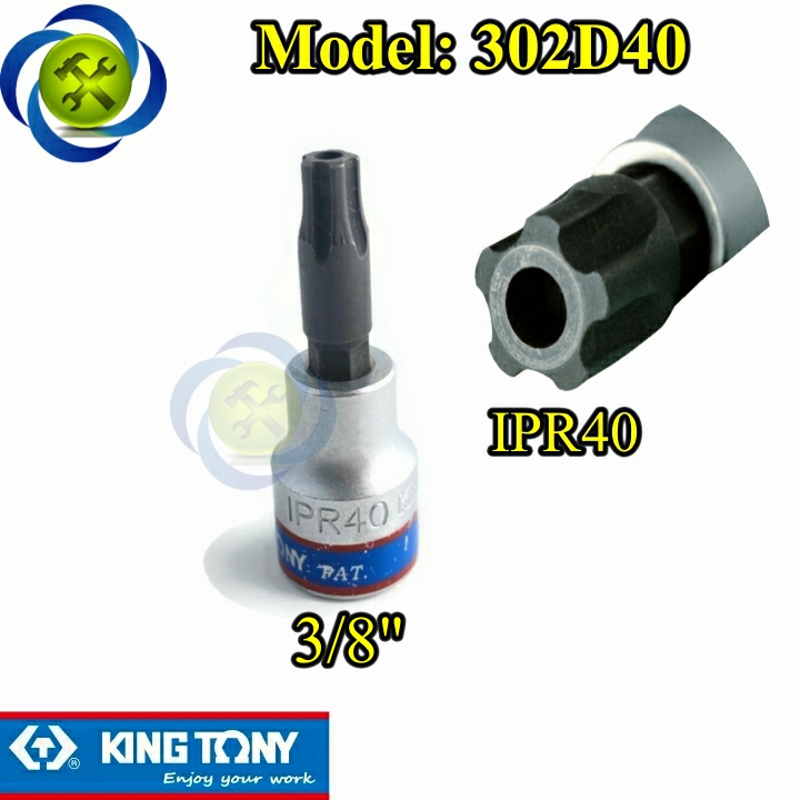 Đầu tuýp sao 5 cạnh có lỗ 3/8 size ipr40 kingtony 302d40