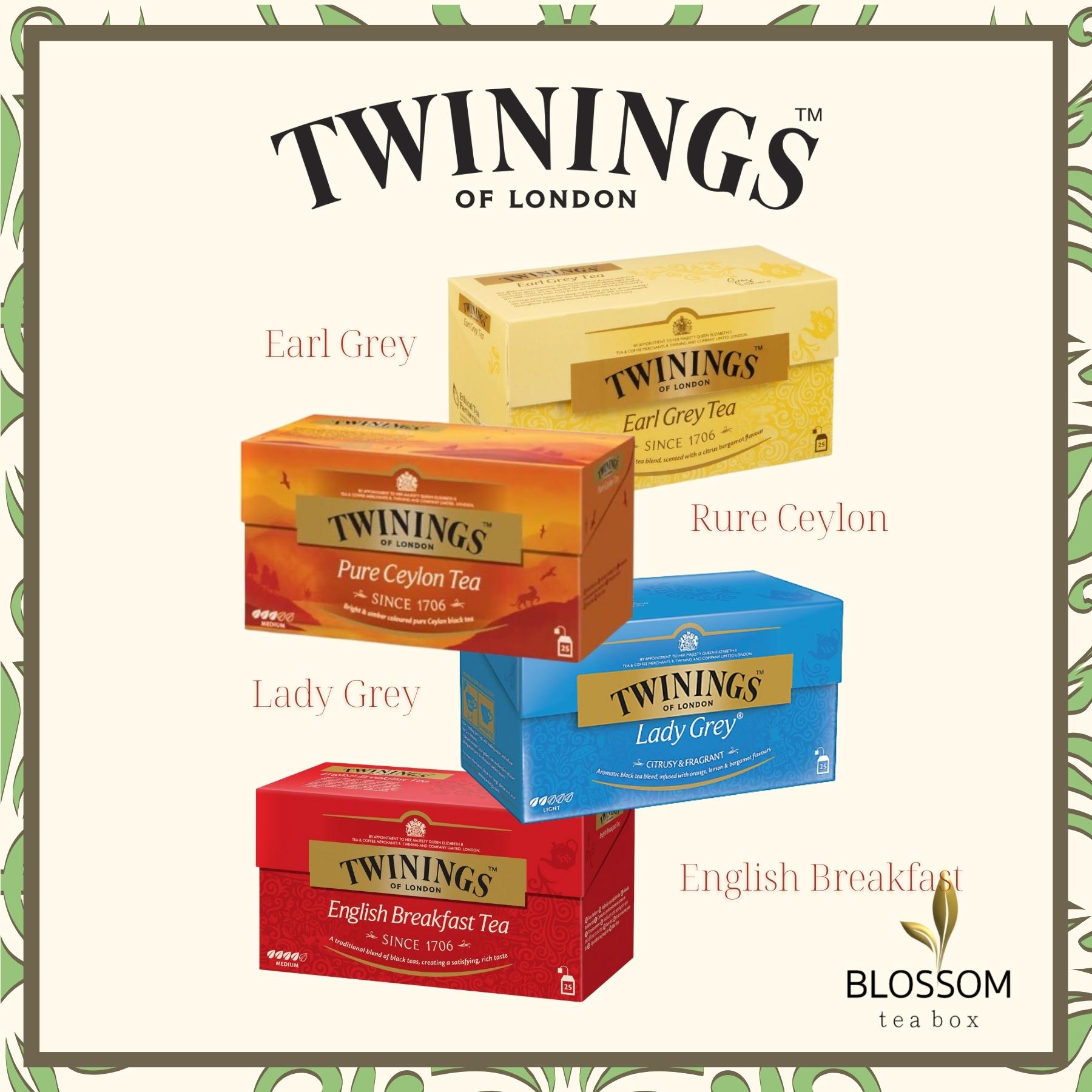 Trà Twinings Tea 25 túi lọc - Earl Grey, Ceylon, Lady Grey