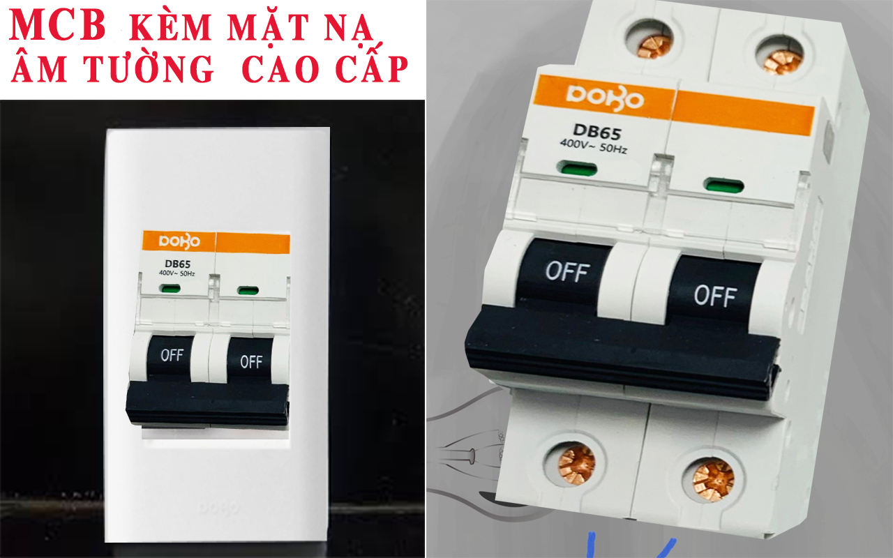 Mặt che CB nắp âm tường 1 cực 2 cực dạng Aptomat chân gài -  hàng tốt DOBO KOREA