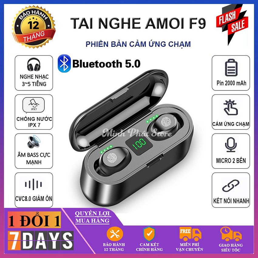 Tai Nghe Không Dây Mới F9-39 Micrô TWS Thể Thao Chống Nước Bluetooth 5.0 Điều Khiển Cảm Ứng Điện Thoại Thể Thao Âm Nhạc Tai Nghe Cuộc Gọi HD