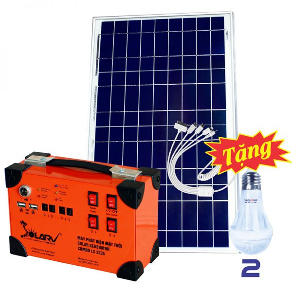 Máy phát điện mặt trời solarv combo 35ls 35w, pin lưu trữ li-ion 90wh, thích hợp cho đèn, quạt dc, sạc điện thoại, máy tính bảng.. - điện dân dụng.