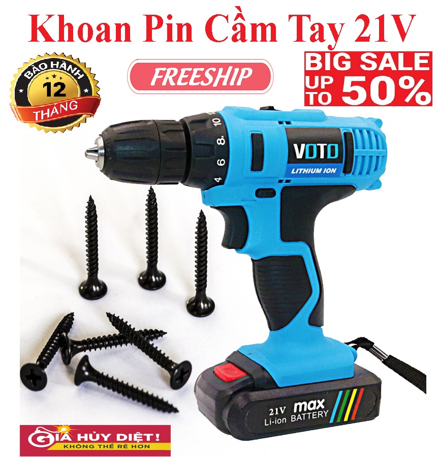 Máy khoan Pin Cầm Tay , Máy khoan pin mini , Máy Vặn Vít , Máy Khoan 21V Cầm Tay Cao Cấp , Máy Khỏe , Pin Trâu , Sạc 30W , 18 Tốc Độ Trượt Linh Hoạt, Bảo Hành 1 Năm Bởi TECH HOME