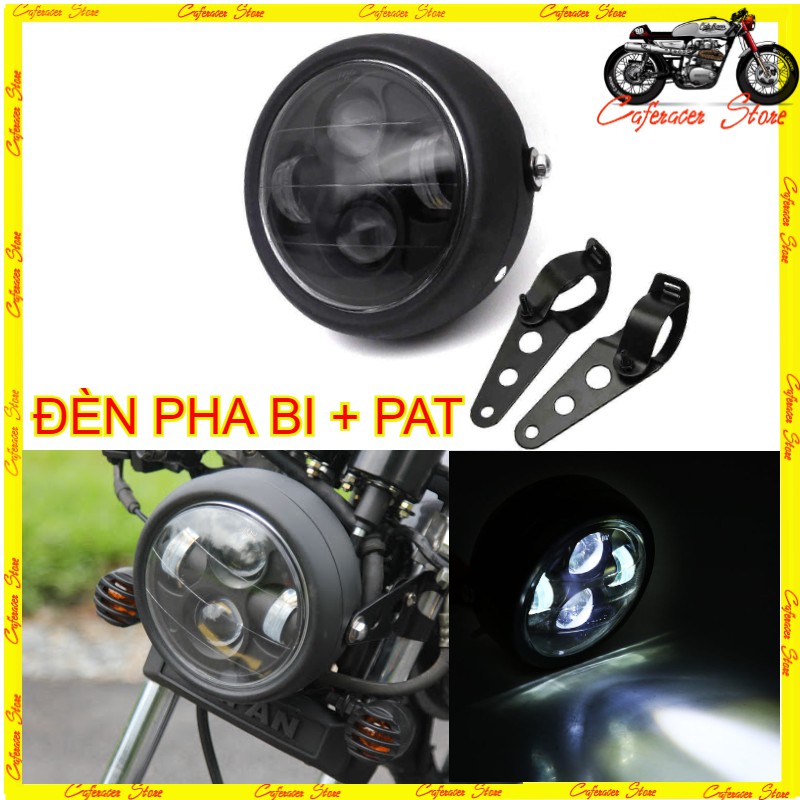 ⭐⭐⭐⭐⭐ đèn pha 4 bi + pat bắt pha , hàng chất chuyên độ xe win , honda 67, gn125, cg125....độ cafe racer