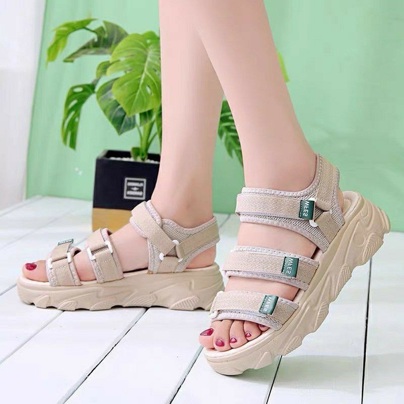 cập nhật Sandal Quai Dán Có Chữ Viền Xanh Vàng 2 Màu