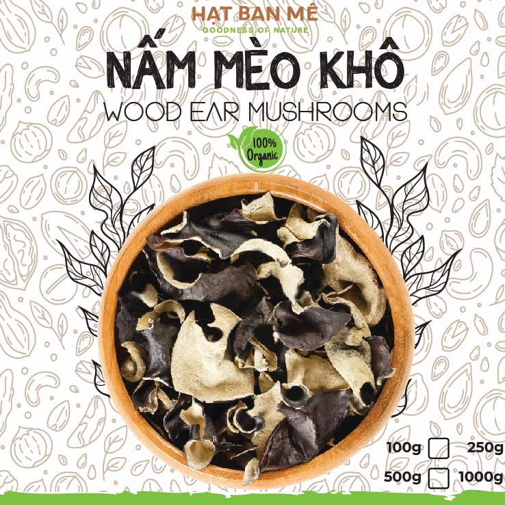 Nấm mèo rừng, mộc nhĩ rừng - hạt ban mê food