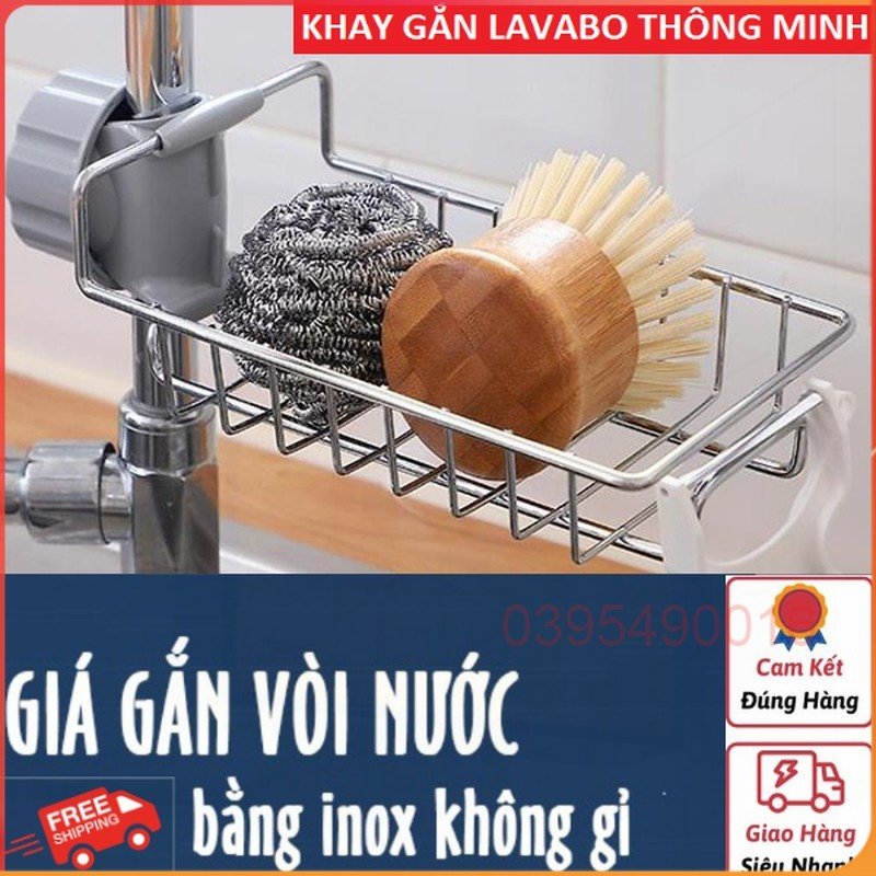 Giá Treo Vòi Đựng Đồ , Giẻ Rửa Chén Bát - Kệ Gắn Vòi INOX Cao Cấp GIỎ TREO BỒN RỬA BÁT INOX 304 - GÍA TREO VÒI NƯỚC ĐỂ XÀ PHÒNG TIỆN DỤNG , Giá Treo Vòi Đựng Đồ , Giẻ Rửa Chén Bát - Kệ Gắn Vòi INOX Cao Cấp