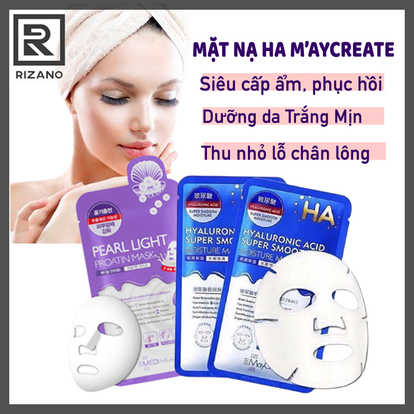 [HCM]RIZANO [2 MIẾNG] Mặt Nạ HA MAYCREATE Xanh Tím Mặt Nạ Dưỡng Da Cấp Ẩm Làm Sáng Da Chống Lão Hoá Da Se Khít Lỗ Chân Lông Giúp da Sáng Mịn Căng Bóng