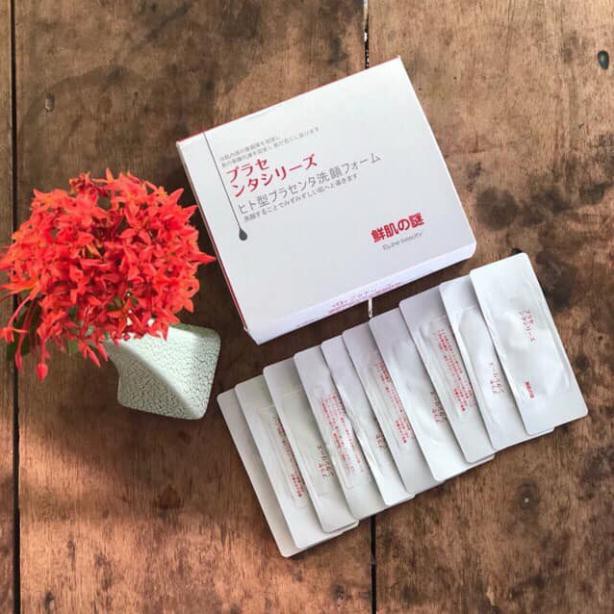 [Mẫu mới Sale] Combo 10 gói Mặt nạ Ủ trắng nhau thai Nhật Rwine Beauty (Made in Japan)