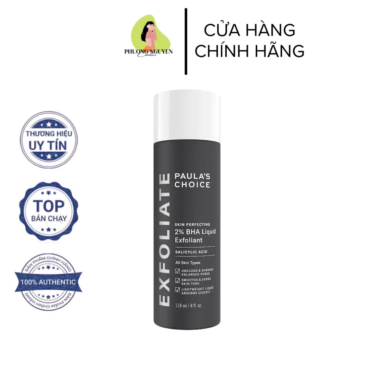 Dung dịch tẩy da chết Paula's Choice 2% BHA Liquid Exfoliant (30-118ml)