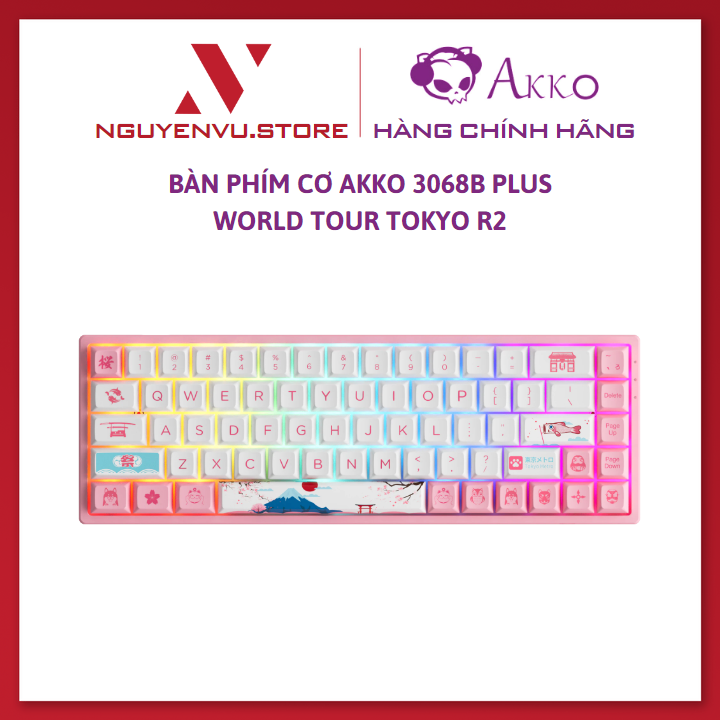 Bàn phím cơ AKKO 3068B Plus World Tour Tokyo R2 Bluetooth 5.0 Wireless