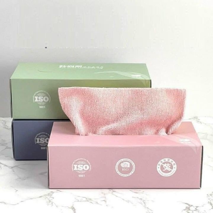 Hộp 20 khăn lau bếp, khăn lau đa năng 2 mặt vải không dệt thấm hút nước, hộp 20 khăn lau siêu thấm, dạng rút tiện lợi , khăn vải đa năng, lau bếp, lau bát đĩa có thể giặt tái sử dụng