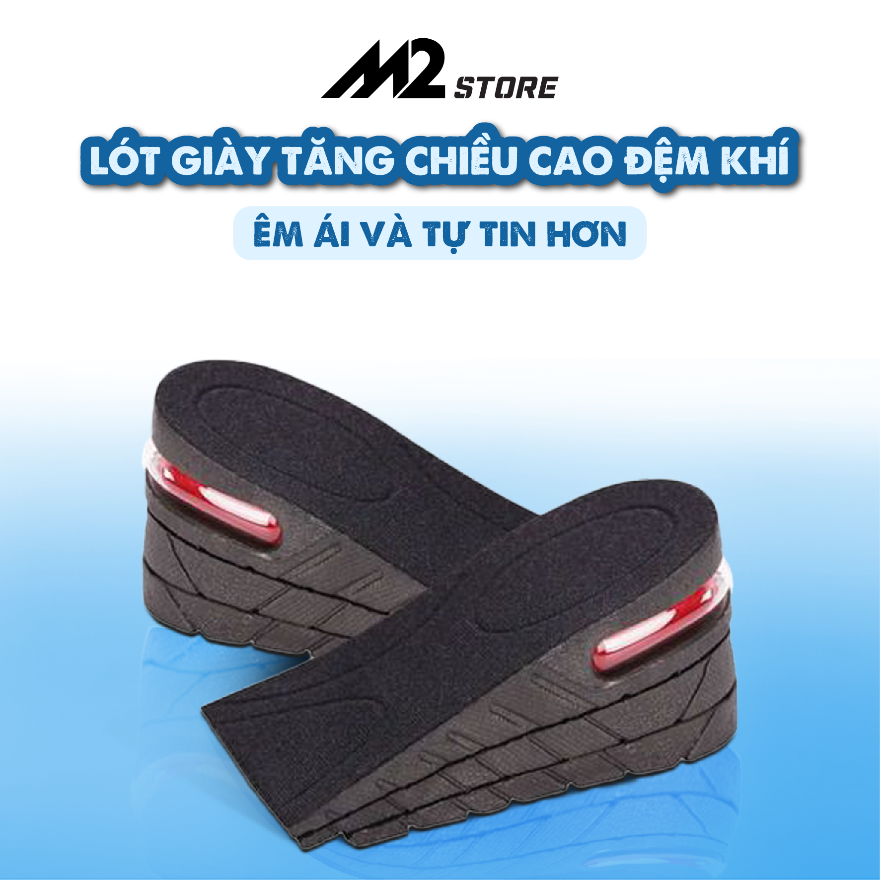 Lót giày tăng chiều cao có đệm khí nửa bàn loại L4(3-5cm)
