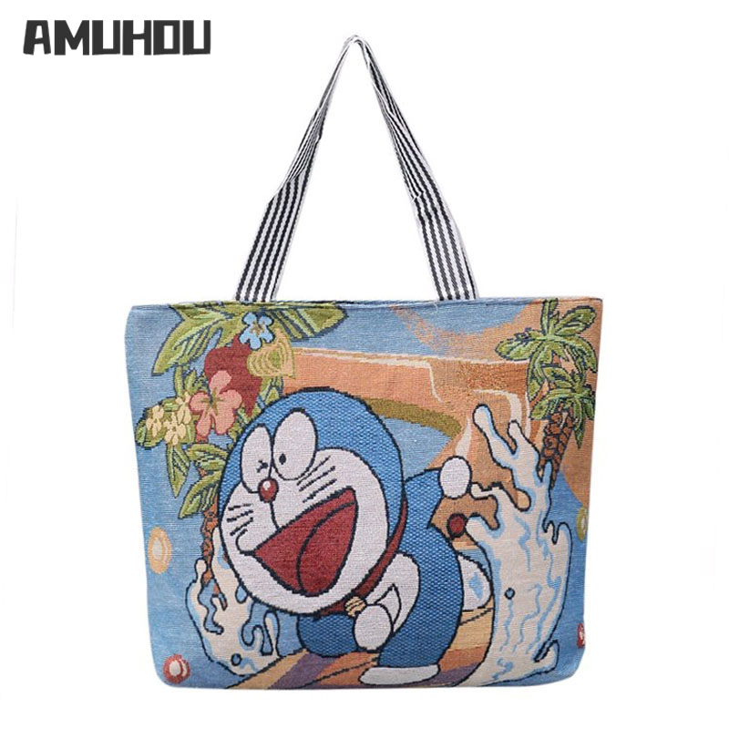 AMUHOU Túi Đeo Vai Nữ Mới Túi Vải Lớn Vải Bố Túi Mua Sắm Sức Chứa Lớn Túi