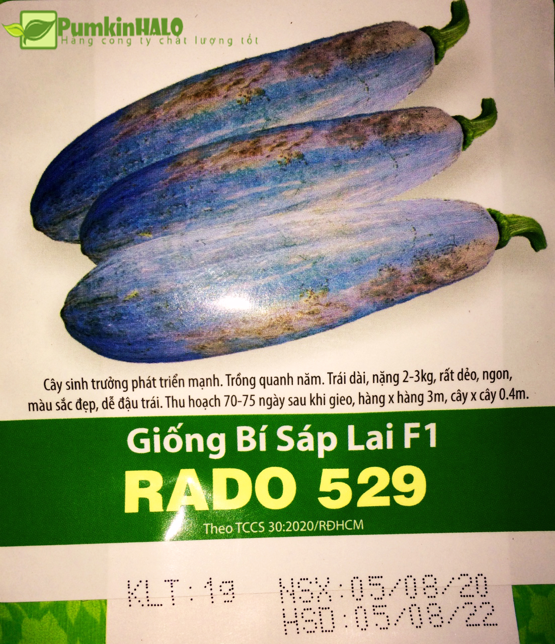 [HCM]Hạt giống bí đỏ sáp F1 trái dài Hàng công ty -gói 1gram chất lượng cao
