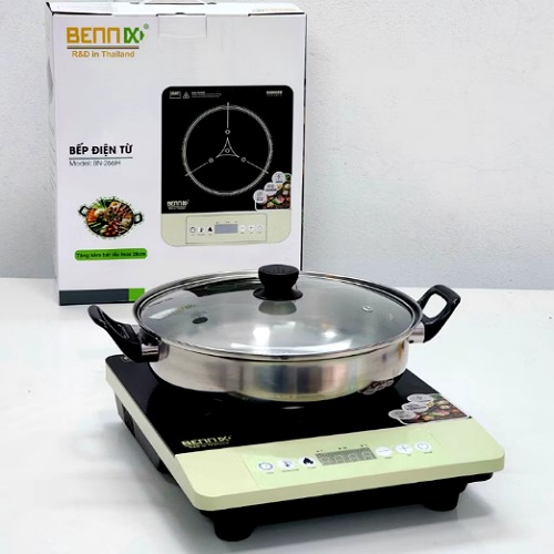 [Lõi đồng] Bếp Từ Phím Cơ Bennix BN-266IH, 2000W, Tặng kèm nồi lẩu 28cm, Bảo hành 12 tháng