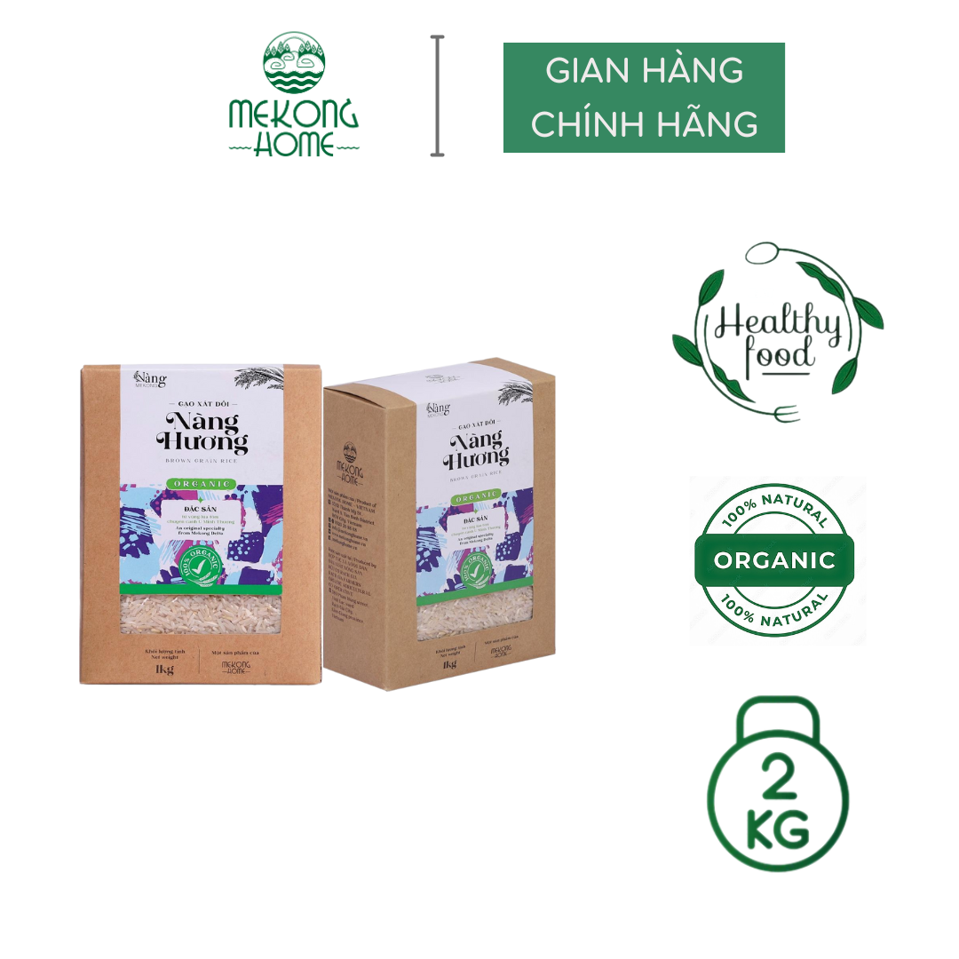 Combo 2kg - gạo hữu cơ - xát dối nàng hương - mekong home - 100% organic