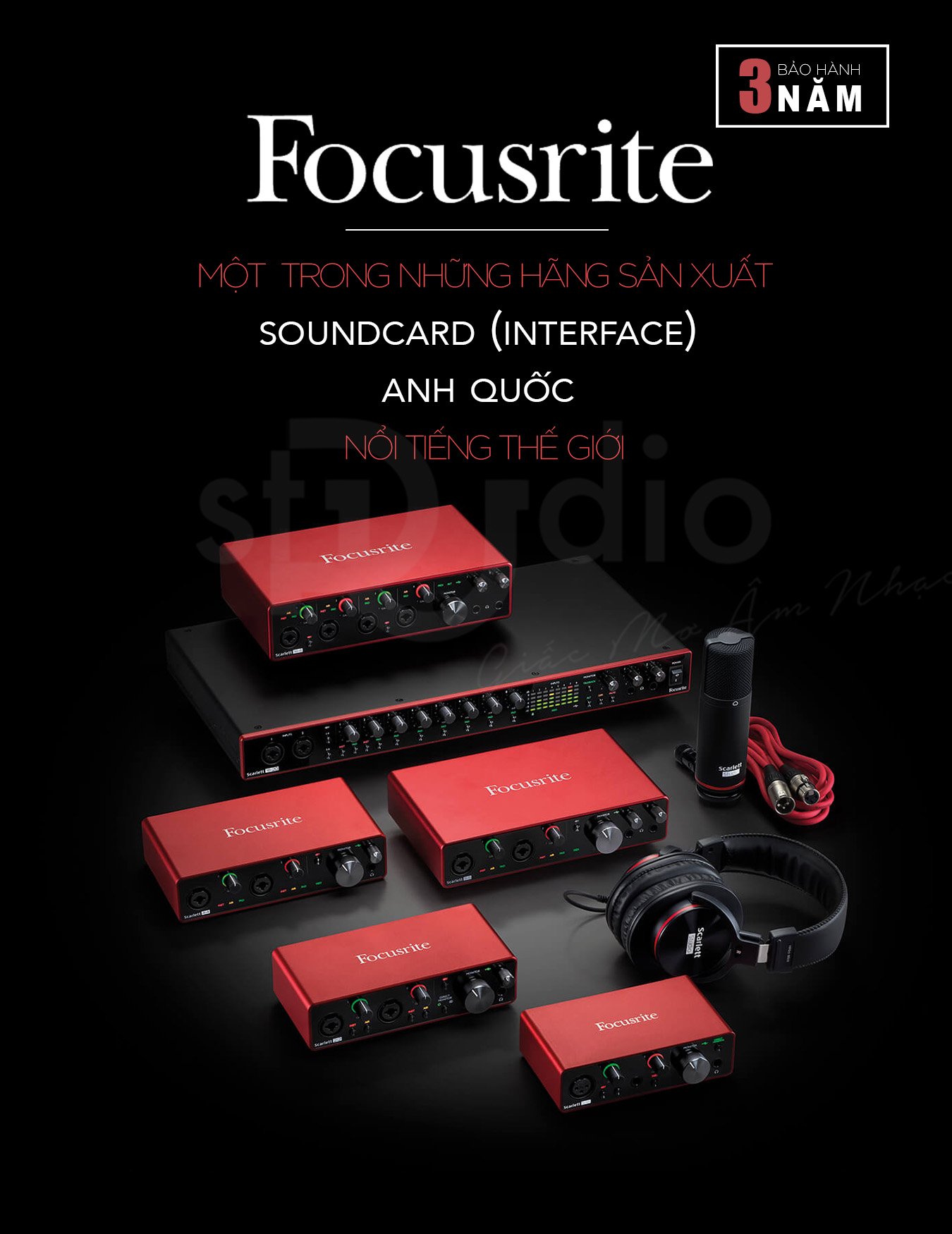 Focusrite Scarlett Solo Gen 3 Sound Card Âm Thanh - Focus USB Audio SoundCard