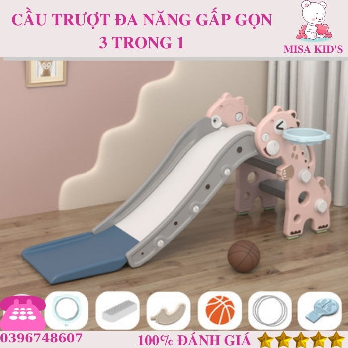 [HCM]Bộ cầu trượt trẻ em cao cấp gấp gọn đa năng 3 trong 1
