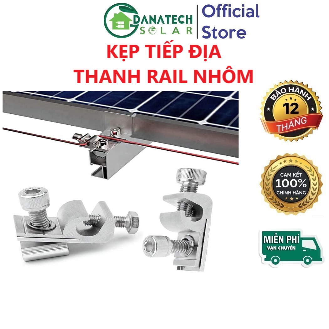 Kẹp tiếp địa thanh rail nhôm lắp pin năng lượng mặt trời | hợp kim nhôm độ cứng cao T5-6005 mạ toàn phần Anodized