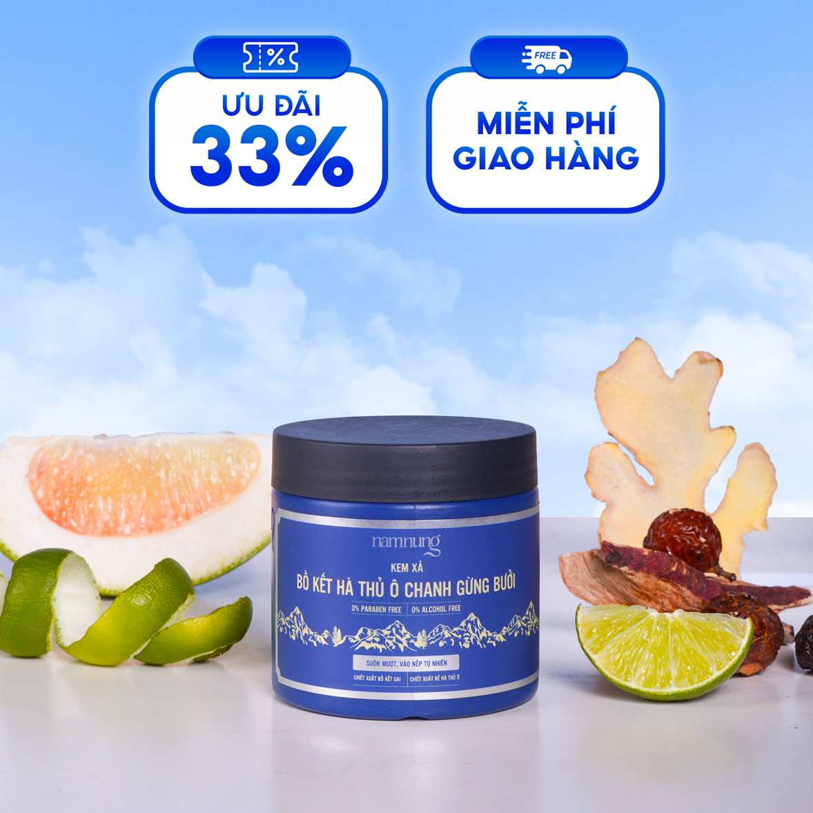 Kem xả thảo dược nam nung hỗ trợ giúp tóc mềm mượt, phục hồi hư tổn 200g