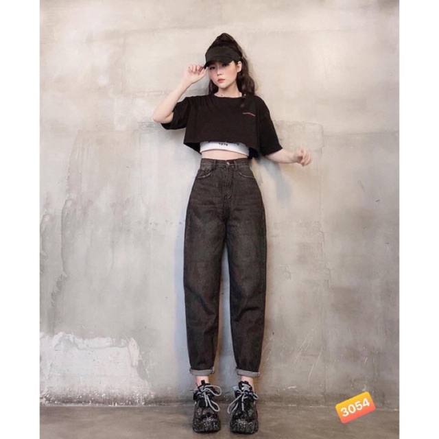 🔥Set Bộ Baggy Xám + Set Áo Croptop