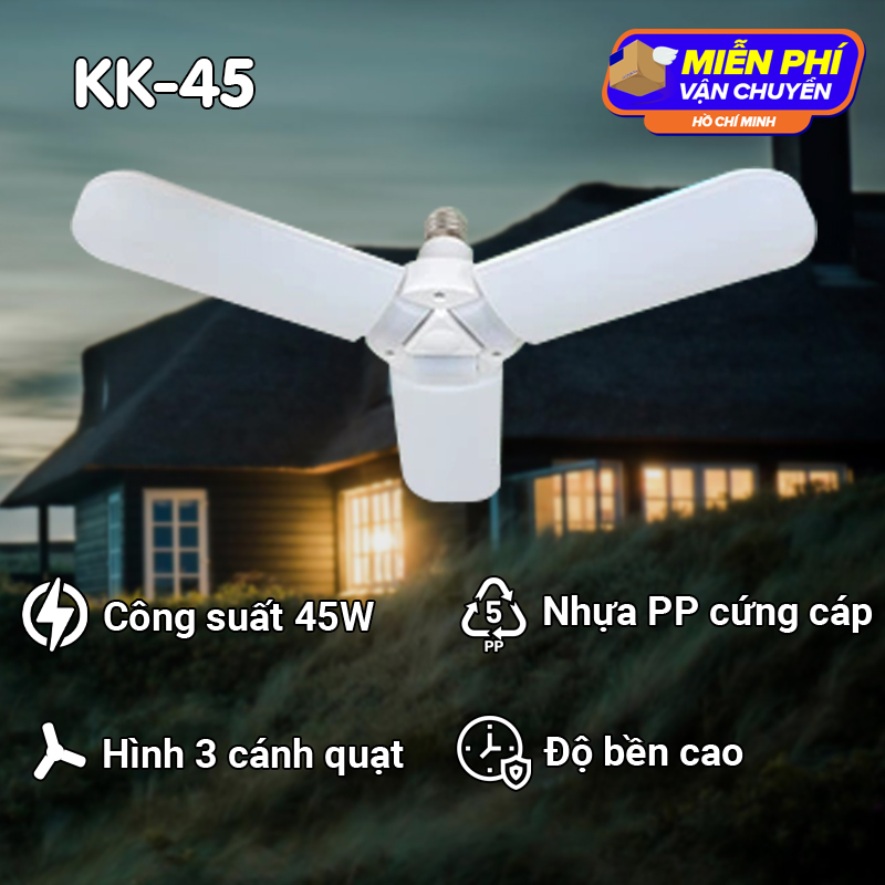 Bóng đèn led hình cánh quạt siêu sáng kk-60 công suất 60w/45w/30w - bảo hành 1 năm